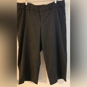 Grey pinstriped capris